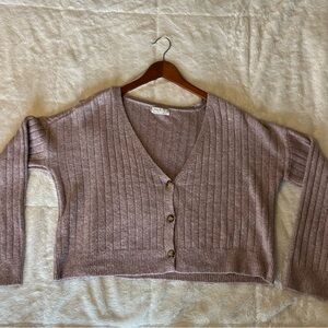 Ribbed purple sweater